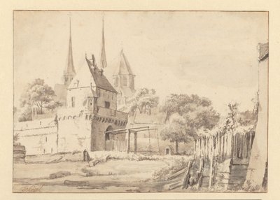 View of the Bergpoort and Bergkerk in Deventer by Jan van Kessel