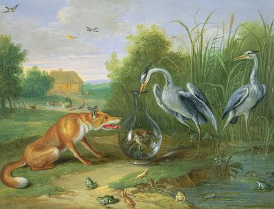 The Heron and the Fox, 1661 by Jan van Kessel the Elder