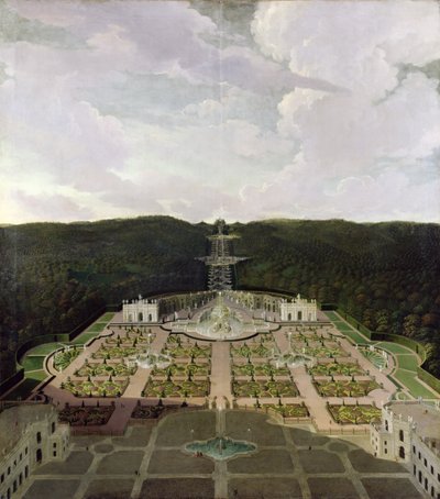 View from the Garden and Grotto at the Foot of the Waterfalls to the Octagon by Jan van Nickelen