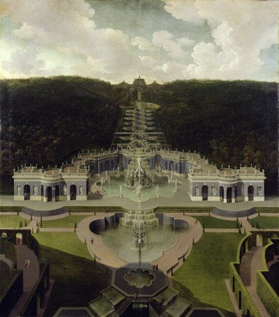 View from the Grotto with Fountains from the Cascades to the Octagon by Jan van Nickelen
