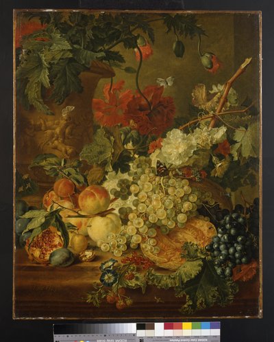 Fruit and Flowers, after J. van Huysum by Jan van Os