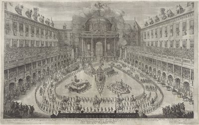Carousel in the Hofburg in Vienna (Equestrian Ballet for the Wedding of Emperor Leopold I and Margaret Theresa of Spain) by Jan van Ossenbeeck