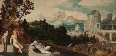 Landscape with Bathsheba by Jan van Scorel