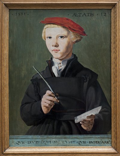 Portrait of a young school boy by Jan van Scorel