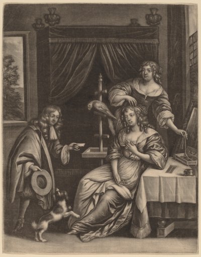 Boy Delivering a Letter to a Woman by Jan van Somer