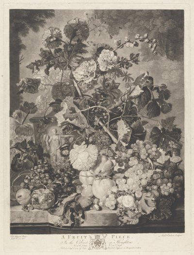 A Fruit Piece, engraved by Richard Earlom, 1781 by Jan van after Huysum