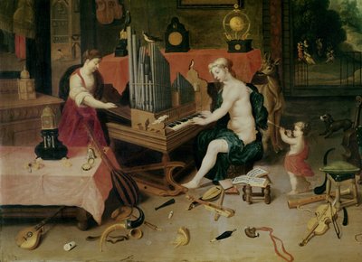 Allegory of Hearing (detail) by Jan van and Balen, Hendrik van Kessel