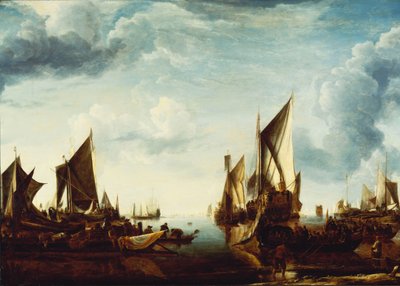 The Visit of the Stadholder, Prince Frederik Hendrik, to the Fleet of the States General at Dordrecht in 1646 by Jan van de Capelle or Cappelle