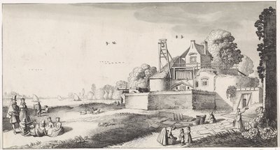 Bleaching Field in Front of a Fort (Pleasant Landscapes and Delightful Views series) by Jan van de Velde (II)