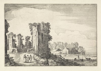 Figures by the House ter Kleef near Haarlem by Jan van de Velde (II)