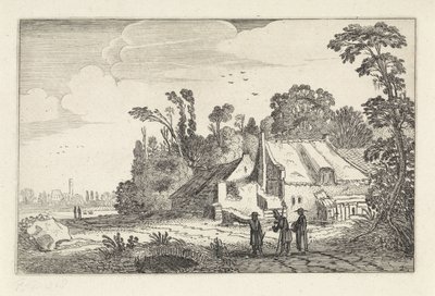 Figures on a Country Road by a Farm by Jan van de Velde (II)