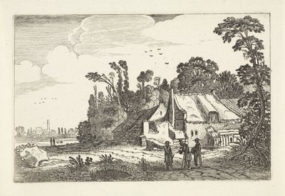 Figures on a Country Road by a Farm by Jan van de Velde (II)