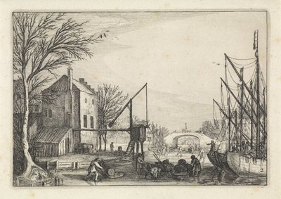 Figures on the Ice by a Brewery by Jan van de Velde (II)