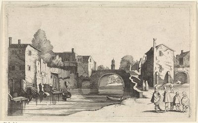 View of a Canal in a City (series title: Seascapes) by Jan van de Velde (II)