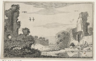 Shepherd by a Ruin (series title: Ruins) by Jan van de Velde (II)