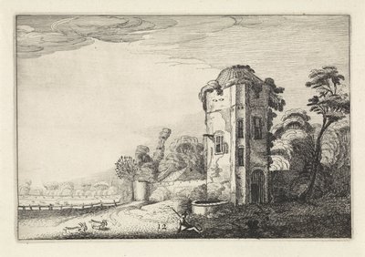Shepherd by a Tower with a Well (Landscapes, Amenissimae Aliquot Requculae) by Jan van de Velde (II)