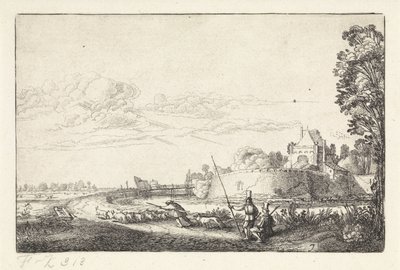 Landscape with the Zijlpoort in Haarlem (series title: Landscapes, Amenissimae Aliquot Requculae) by Jan van de Velde (II)