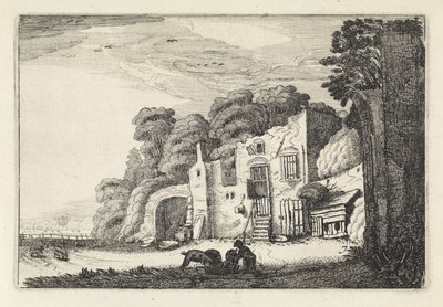 Landscape with the Prodigal Son among the Pigs (series title: Landscapes, Amenissimae Aliquot Requculae) by Jan van de Velde (II)