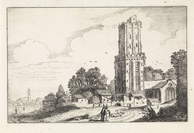 Landscape with a Dilapidated Church Tower (Landscapes) (Amenissimae aliquot requculae) by Jan van de Velde (II)