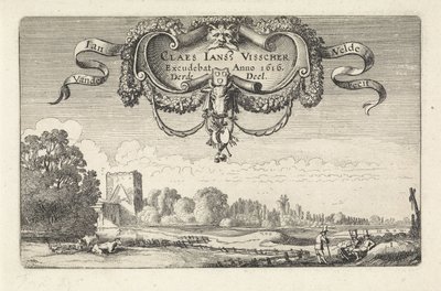 Resting Figures in a Landscape with Cows and a Tower (Landscapes) (Amenissimae Aliquot Requculae) by Jan van de Velde (II)