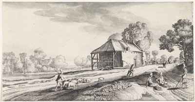 Fork in the Road by a Watermill (Playsante Lantschappen Ende Vermakelycke Gesichten) by Jan van de Velde (II)