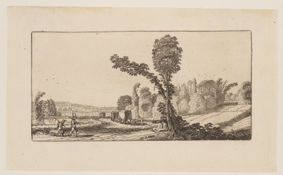 Landscape with Hunters and Hay-Carts, from Six Landscapes by Jan van de Velde II