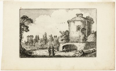 Landscape with a Round Tower by Jan van de Velde II
