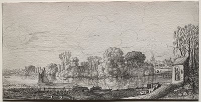 Landscapes: A Little Chapel by a Pond by Jan van de Velde II