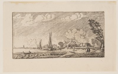 Lime-Kiln in Stormy Weather, from Six Landscapes by Jan van de Velde II