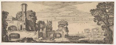 Riverscape with Ruins of a Castle from Landscapes and Ruins by Jan van de Velde II