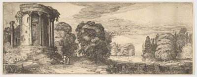 The Temple of the Sibyl at Tivoli from Landscapes and Ruins by Jan van de Velde II