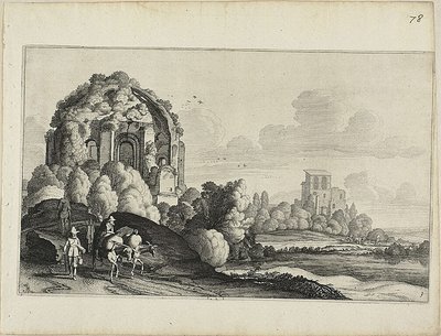 Travellers in Front of the Minerva Medica Temple in Rome by Jan van de Velde II