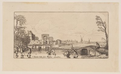 Winter Landscape, from Six Landscapes by Jan van de Velde II