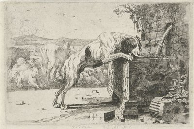 Dog by a Fountain by Jan van den Hecke
