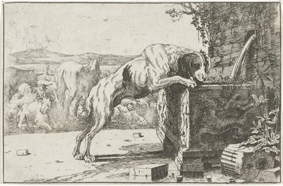 Dog by a Fountain (Animals series) by Jan van den Hecke