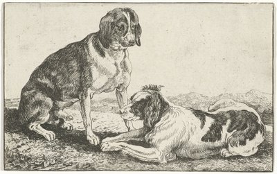 Two Resting Dogs by Jan van den Hecke