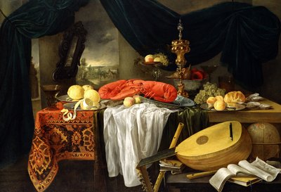 Still Life with a Lobster, Lemons and a Lute by Jan van den Hecke