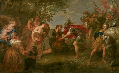 Jacob Meets His Brother Esau by Jan van den Hoecke