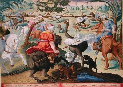 Moors on Horseback Hunting Ostriches, plate 62 from 