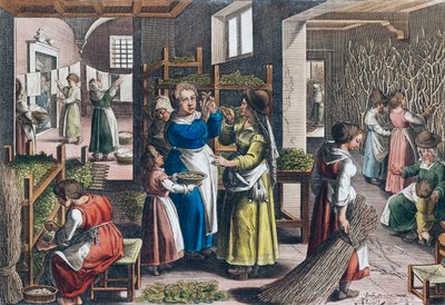 Silk Production in Europe in the 16th Century by Jan van der (1523 1605) (after) Straet