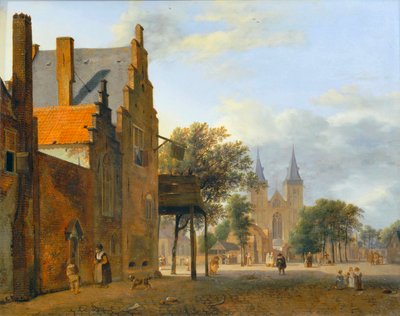Square and Church Saint Victor in Xanten by Jan van der (manner of) Heyden
