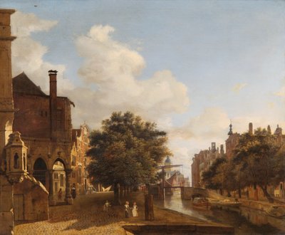 Architectural Fantasy with the Old Town Hall, Amsterdam by Jan van der Heyden