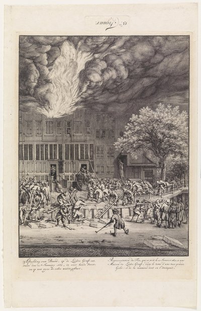 Fire on the Leidschegracht 1684 by Jan van der Heyden