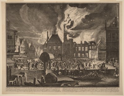 Burning of the Old Amsterdam Town Hall by Jan van der Heyden