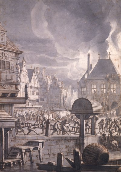 Fire at the Old Town Hall in Amsterdam, 17th July 1652 by Jan van der Heyden