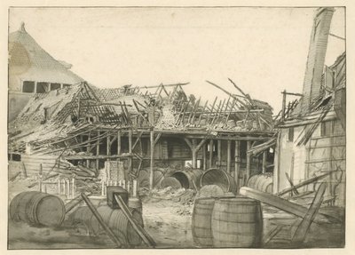 Remains of a Burned-Out Warehouse by Jan van der Heyden