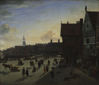 The Dam and Damrak, Amsterdam by Jan van der Heyden