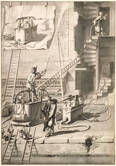 Comparison of Old Fire Engines with Van der Heyden
