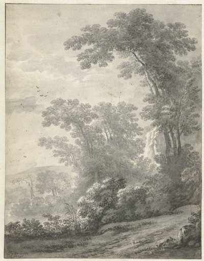 Mountain Landscape with Trees near a River by Jan van der Meer (II)