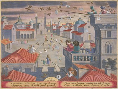 Capturing Swallows Using Mirrored Discs with Holes, plate 77 from 
